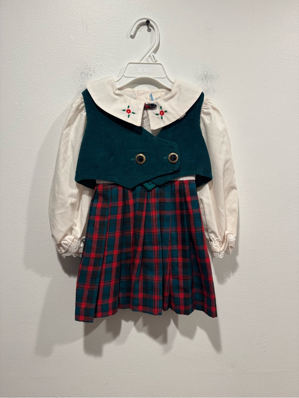 vintage toddler plaid holiday dress